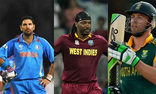 Yuvraj Singh, Chris Gayle, Ab de Villiers