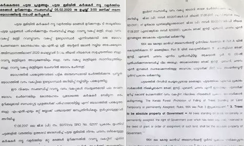 മരം മുറി: ഉത്തരവിനായി വാദിച്ചത് റവന്യൂ - വനം മുൻമന്ത്രിമാർ