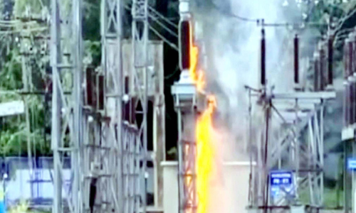 fire at punalur substation