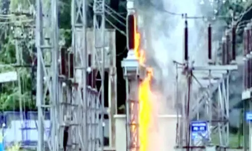 fire at punalur substation