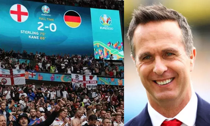 ജർമ്മൻ ദേശീയ ഗാനത്തിനിടെ കൂവി വിളിച്ച ഇംഗ്ലണ്ട് ആരാധകരെ അനുകൂലിച്ച് മൈക്കൻ വോൻ; വിമർശനവുമായി ട്വിറ്റരാട്ടികൾ ജർമ്മൻ ദേശീയ ഗാനത്തിനിടെ കൂവി വിളിച്ച ഇംഗ്ലണ്ട് ആരാധകരെ അനുകൂലിച്ച് മൈക്കൻ വോൻ; വിമർശനവുമായി ട്വിറ്റരാട്ടികൾ