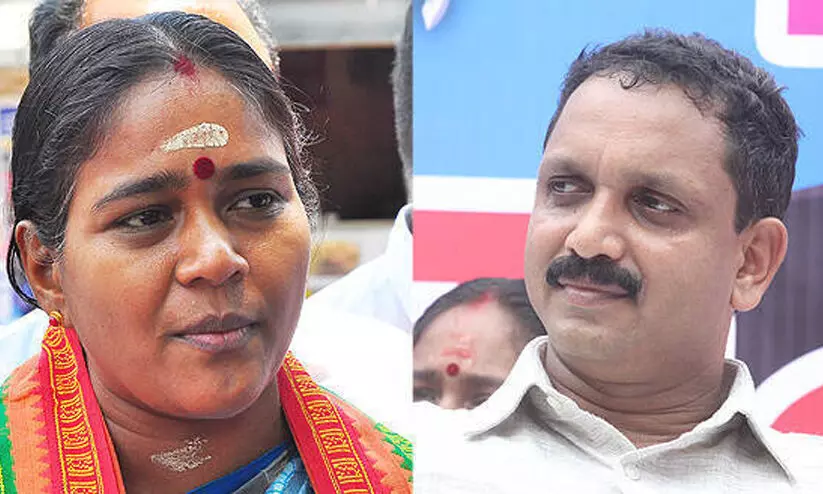 കെ. സുരേന്ദ്രന് നേരിട്ട് പിന്തുണ നൽകാതെ ശോഭ സുരേന്ദ്രൻ കെ. സുരേന്ദ്രന് നേരിട്ട് പിന്തുണ നൽകാതെ ശോഭ സുരേന്ദ്രൻ