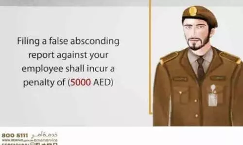ജീവനക്കാർ ഒളിച്ചോടിയതായി വ്യാജ പരാതി നൽകിയാൽ 5000 ദിർഹം പിഴ