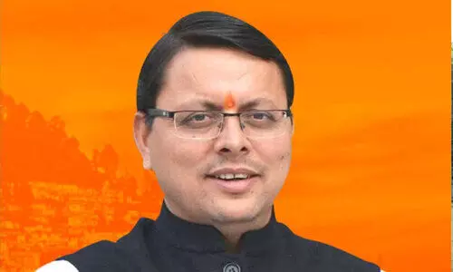 ഇന്ത്യയുടെ വികല ഭൂപടവുമായി ബി.ജെ.പി നേതാവും ഉത്തരാഖണ്ഡ്​ മുഖ്യമന്ത്രിയുമായ പുഷ്കർ സിങ് ധാമി