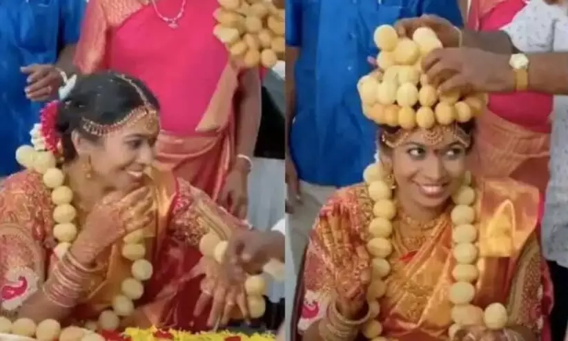 Bride Wears Jewellery Made With Pani Puri At Wedding