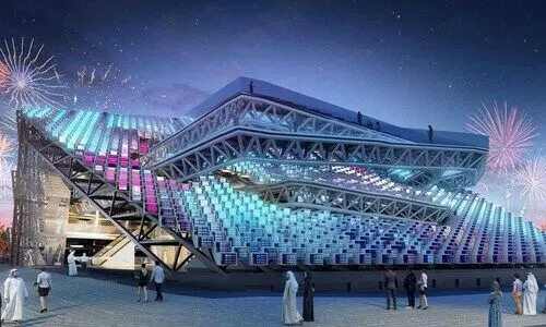 ശി​ൽ​പ​ചാ​രു​തി  പ​ക​ർ​ന്ന്​ എ​ക്​​സ്​​പോ   പ​വ​ലി​യ​നു​ക​ൾ