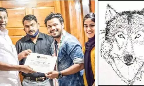 പിന്നിൽ ചെന്നായ്​: ഏഷ്യൻ ബുക്ക്​ ഓഫ്​ റെക്കോഡും ഇന്ത്യൻ ബുക്ക്​ ഓഫ്​ റെക്കോഡും നേടി ഫഹദ്​ എം. റാഫി