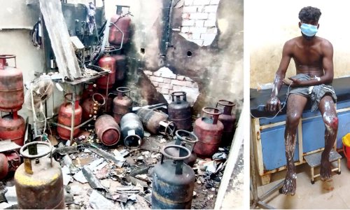 അനധികൃത ഗ്യാസ് ഗോഡൗണില്‍ സിലിണ്ടര്‍ പൊട്ടിത്തെറിച്ചു: ഒരാള്‍ക്ക് പരിക്ക്