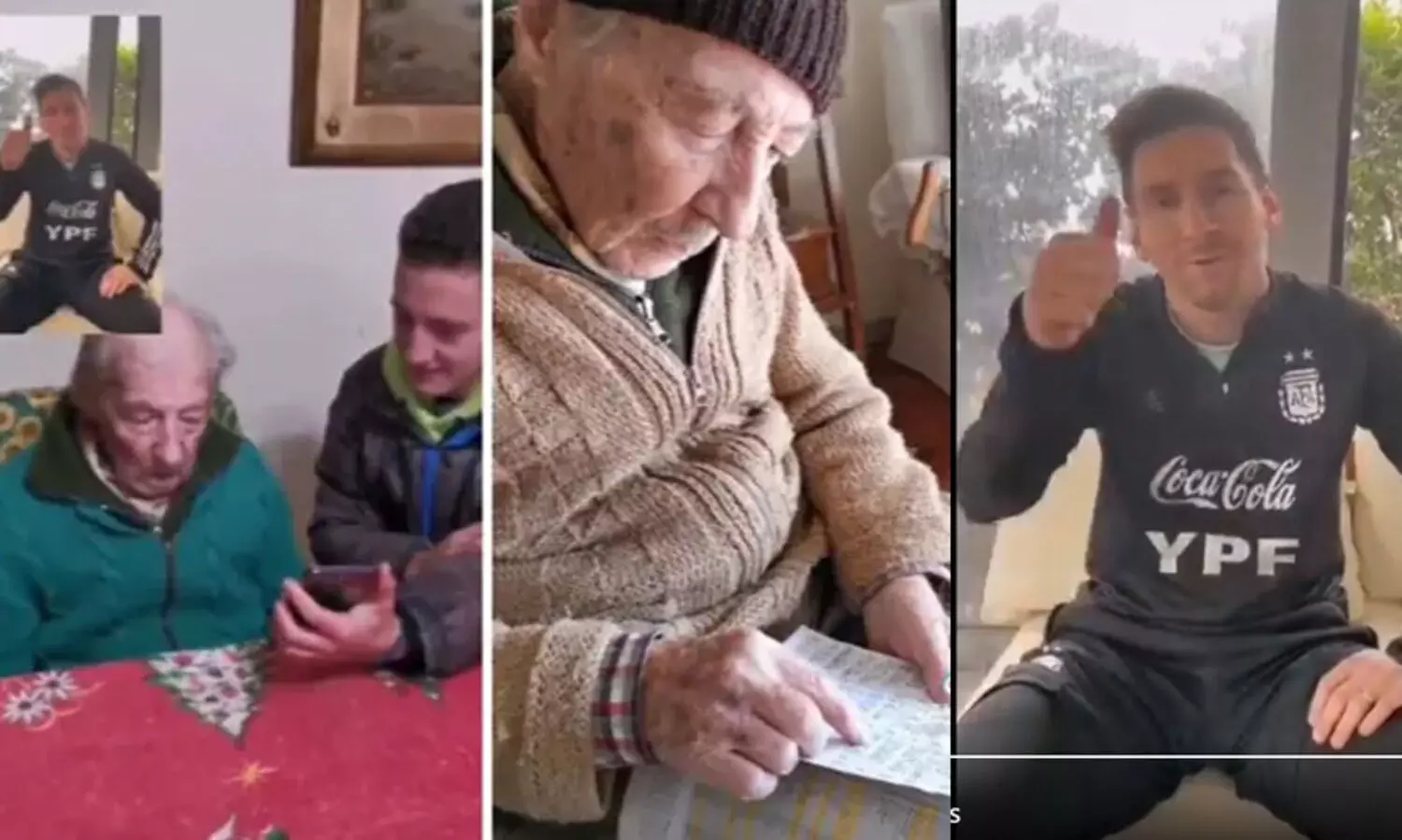 മെസ്സിയുടെ ഹൃദയം കവർന്ന്​ 100 വയസുകാരനായ ഫാൻ; വിഡിയോ സ​ന്ദേശമയച്ച്​ നന്ദി പറഞ്ഞ്​ താരം