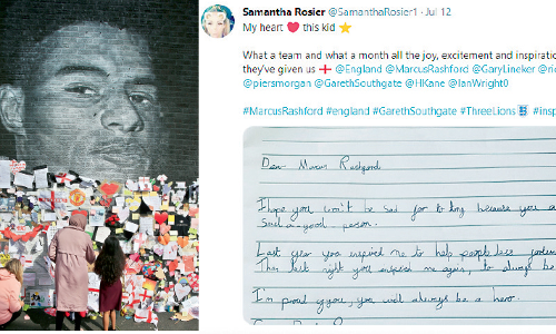 പ്രി​യ​പ്പെ​ട്ട റാ​ഷ്​​ഫോ​ഡ്​ നി​ങ്ങ​ളാ​ണ്​ ഹീ​റോ...