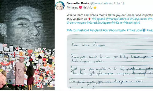 പ്രി​യ​പ്പെ​ട്ട റാ​ഷ്​​ഫോ​ഡ്​ നി​ങ്ങ​ളാ​ണ്​ ഹീ​റോ...