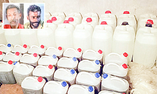 1100 ലിറ്റർ സ്പിരിറ്റുമായി രണ്ടുപേർ പിടിയിൽ