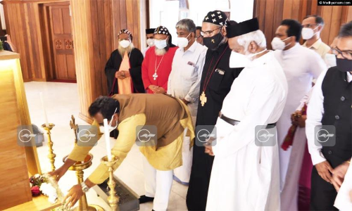 ആർ.എസ്.എസ് നേതാവ് രാം മാധവ് കാതോലിക്കാ ബാവയുടെ കബറിടം സന്ദര്‍ശിച്ചു