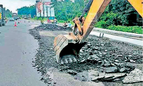 നിർമാണ അപാകത; വടക്കഞ്ചേരി-മണ്ണുത്തി ദേശീയപാത വീണ്ടും കുത്തിപ്പൊളിക്കുന്നു