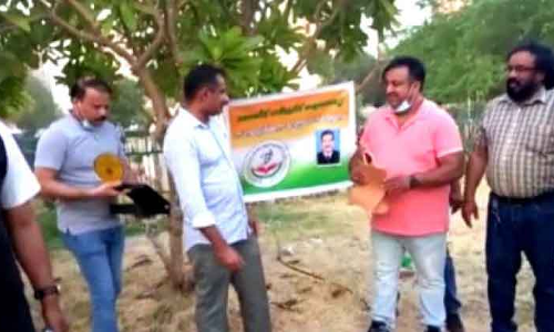 ടി.കെ. ബിനു മാസ്​റ്ററിന് ഗാന്ധിസ്മൃതി കുവൈത്ത്​ യാത്രയയപ്പ്