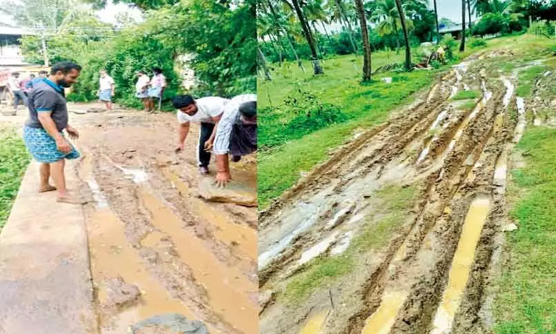 പുതുനഗരത്ത് ഗ്രാമീണ റോഡുകൾ തകർന്നു പുതുനഗരത്ത് ഗ്രാമീണ റോഡുകൾ തകർന്നു
