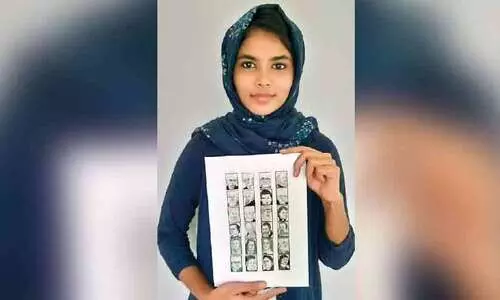 ചിത്രങ്ങൾ വരച്ച് ഏഷ്യ ബുക്ക് ഒാഫ് റെക്കോഡ്സിൽ  ഇടം നേടി ശിബ്‌ല ഷെറിൻ