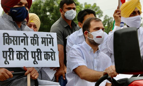 ട്രാക്​ടറോടിച്ച്​ പാർലമെന്‍റിലേക്ക്;​ കാർഷിക പ്രക്ഷോഭത്തിന്​ ഐക്യദാർഢ്യവുമായി രാഹുൽ ഗാന്ധി