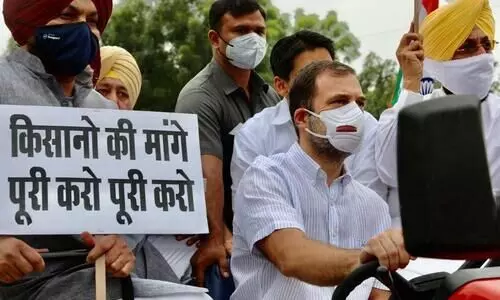 ട്രാക്​ടറോടിച്ച്​ പാർലമെന്‍റിലേക്ക്;​ കാർഷിക പ്രക്ഷോഭത്തിന്​ ഐക്യദാർഢ്യവുമായി രാഹുൽ ഗാന്ധി