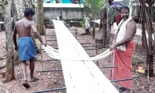 കോവിഡ് കാല ഓണത്തെ വരവേൽക്കാനൊരുങ്ങി ബാലരാമപുരത്തെ പാക്കളങ്ങൾ