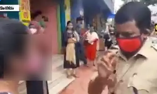 ബാങ്കിൽ വന്നയാൾക്ക്​ പൊലീസ്​ പിഴ; ഇടപെട്ട പെൺകുട്ടി​ക്കെതിരെ​ ജാമ്യമില്ലാ വകുപ്പ്​ ചുമത്തി കേസ്​