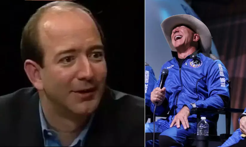 ബഹിരാകാശത്തേക്ക് പോകണമെന്ന് ബെസോസ്, സദസ്സിൽ കൂട്ടച്ചിരി; 20 വർഷം മുമ്പുള്ള അഭിമുഖ വിഡിയോ വൈറലാകുന്നു ബഹിരാകാശത്തേക്ക് പോകണമെന്ന് ബെസോസ്, സദസ്സിൽ കൂട്ടച്ചിരി; 20 വർഷം മുമ്പുള്ള അഭിമുഖ വിഡിയോ വൈറലാകുന്നു