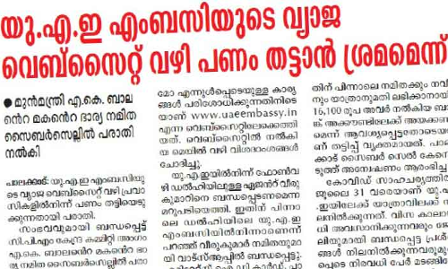 യു.എ.ഇ എംബസിയുടെ പേരിലെ വ്യാജ വെബ്​സൈറ്റ്​ ബ്ലോക്ക്​ ചെയ്​തു​