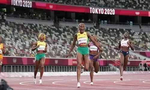 വേഗറാണിയായി എലൈൻ തോംസൺ; ഒളിമ്പിക് റെക്കോഡോടെ സ്വർണം വേഗറാണിയായി എലൈൻ തോംസൺ; ഒളിമ്പിക് റെക്കോഡോടെ സ്വർണം