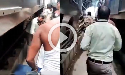 ട്രെയിനിനു മുന്നില്‍ ചാടിയ യുവതിയെ രക്ഷിക്കാൻ ഡ്രൈവറുടെയും സുരക്ഷാ ഉദ്യോഗസ്ഥരുടെയും സമയോചിത ഇടപെടൽ