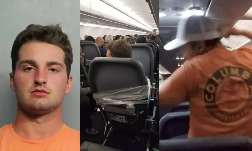 Rowdy plane passenger punches and gropes flight attendants Arrest