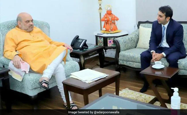 അമിത്​ഷായെ കണ്ട്​ സെറം ഇൻസ്റ്റിറ്റ്യൂട്ട്​ മേധാവി; പുതിയ കോവിഡ്​ വാക്​സിൻ കൊവോവാക്​സ്​ ഒക്​ടോബറിൽ