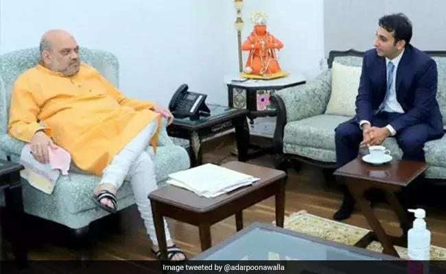 അമിത്​ഷായെ കണ്ട്​ സെറം ഇൻസ്റ്റിറ്റ്യൂട്ട്​ മേധാവി; പുതിയ കോവിഡ്​ വാക്​സിൻ കൊവോവാക്​സ്​ ഒക്​ടോബറിൽ