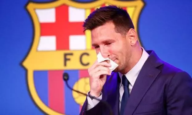 പൊട്ടിക്കരഞ്ഞ്​ മെസ്സി; ബാഴ്​സ എന്‍റെ വീട്​, പക്ഷേ തുടരാൻ കഴിയാത്ത സാഹചര്യം