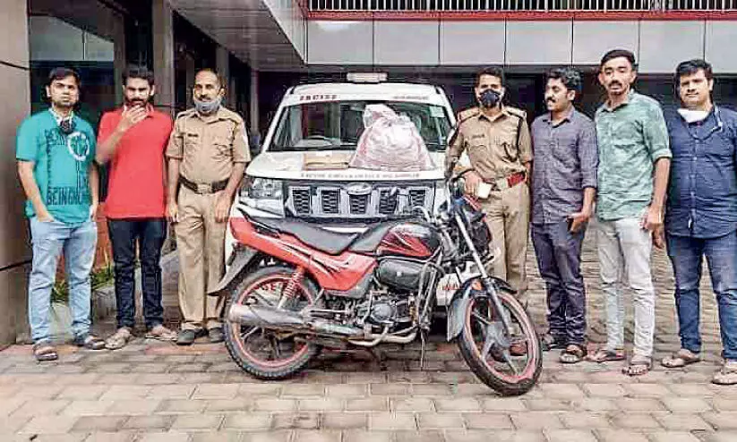 നി​ല​മ്പൂ​രി​ൽ വീ​ണ്ടും ക​ഞ്ചാ​വ് വേ​ട്ട; ബൈ​ക്കി​ൽ ക​ട​ത്തി​യ 6.33 കി​ലോ പി​ടി​കൂ​ടി