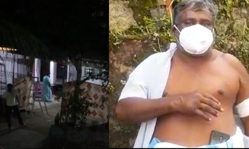 പഞ്ചായത്ത് പ്രസിഡന്‍റിന്‍റെ നേതൃത്വത്തിൽ ബോംബെറിഞ്ഞ് വയോധികനെ വെട്ടിപ്പരിക്കേൽപ്പിച്ചു
