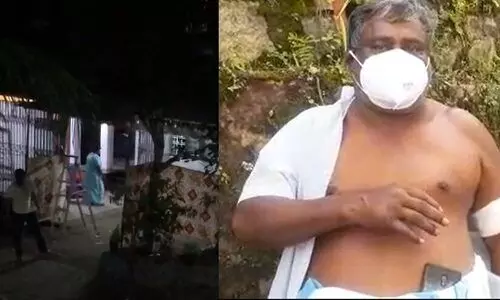 പഞ്ചായത്ത് പ്രസിഡന്‍റിന്‍റെ നേതൃത്വത്തിൽ ബോംബെറിഞ്ഞ് വയോധികനെ വെട്ടിപ്പരിക്കേൽപ്പിച്ചു