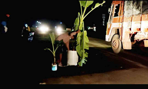 കായംകുളത്ത്​ ദേശീയപാതയിൽ മരണകുഴികൾ പെരുകുന്നു; സ്പീക്കറുടെ വാഹനമടക്കം തകരാറിലായി