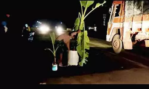 കായംകുളത്ത്​ ദേശീയപാതയിൽ മരണകുഴികൾ പെരുകുന്നു; സ്പീക്കറുടെ വാഹനമടക്കം തകരാറിലായി