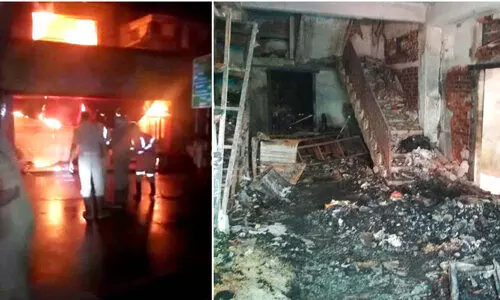 തീ​പി​ടി​ത്ത​ത്തി​ൽ സ്​​റ്റേ​ഷ​ന​റി ക​ട ന​ശി​ച്ചു; ല​ക്ഷ​ങ്ങ​ളു​ടെ ന​ഷ്​​ടം