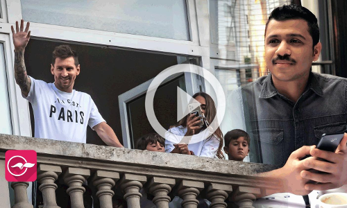 മെസ്സി തൊട്ടരികിൽ,അലറി വിളിച്ച്​ മലയാളി; അഭിവാദ്യമർപ്പിച്ച്​ താരം