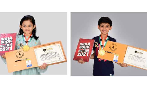 ഓർമശക്തിയിൽ റെക്കോഡ്​ ബുക്കിൽ ഇടംപിടിച്ച്​ ഷസിനും സനയും