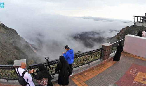 നനുത്ത സ്​പർശമായി അബഹയിലെ മഞ്ഞുപാത