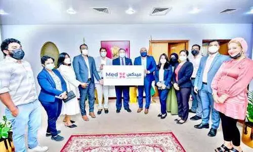 ലോഗോ ലോഞ്ചിലൂടെ മെഡ്​ എക്​സ് മെഡിക്കൽ കെയർ​ കുവൈത്തിൽ വരവറിയിച്ചു