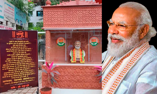 ഒരുപാട്​ വികസനമുണ്ടാക്കി; മോദിയെ ദൈവമാക്കി ക്ഷേത്രം നിർമിച്ച്​ ബി.ജെ.പി പ്രവർത്തകൻ