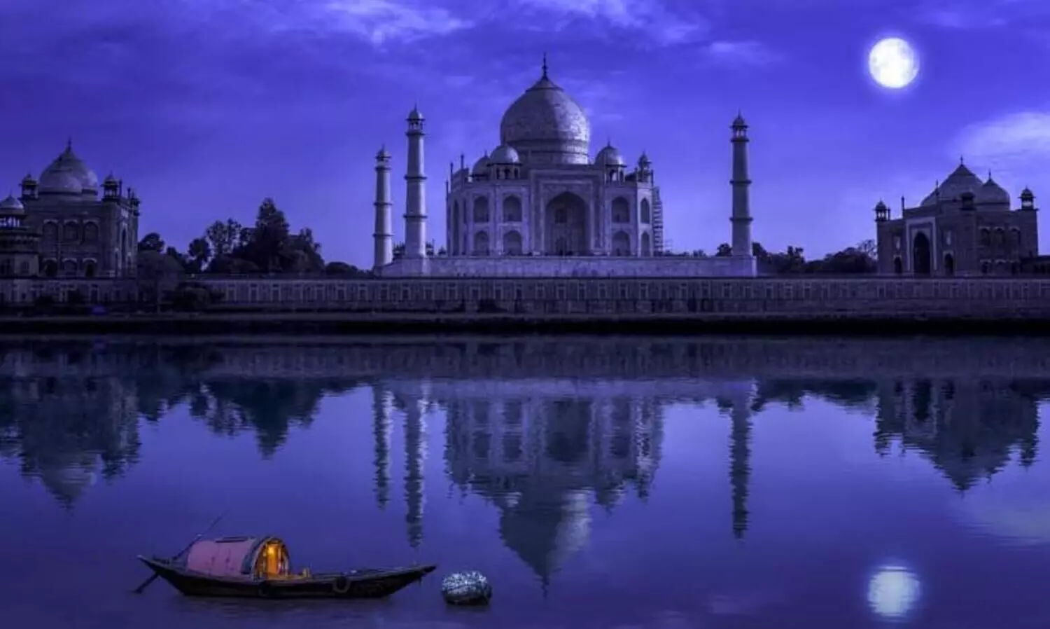 taj mahal full moon