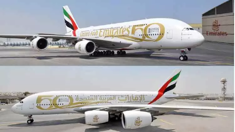 യു.എ.ഇയുടെ 50ാം വാർഷികം:വിളംബരം ചെയ്ത് എമിറേറ്റ്സ് പറക്കും യു.എ.ഇയുടെ 50ാം വാർഷികം:വിളംബരം ചെയ്ത് എമിറേറ്റ്സ് പറക്കും
