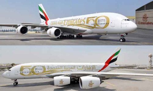 യു.എ.ഇയുടെ 50ാം വാർഷികം:വിളംബരം ചെയ്​ത്​ എമിറേറ്റ്​സ്​ പറക്കും