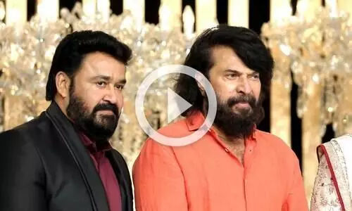 ഷാർജയിൽ വിവാഹ വേദിയിൽ ഒരുമിച്ച്​ മമ്മൂട്ടിയും മോഹൻലാലും- വൈറലായി വീഡിയോ