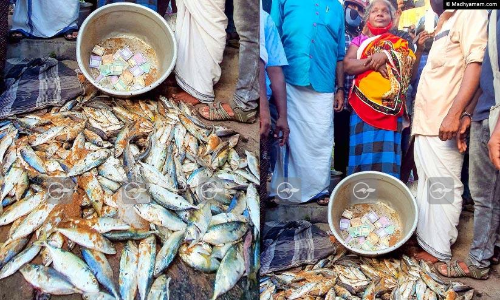 വീണ്ടും പൊലീസിന്‍റെ ക്രൂരത: ​വഴിയോര കച്ചവടക്കാരിയുടെ മീന്‍കുട്ട വലിച്ചെറിഞ്ഞു