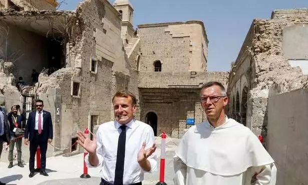 ഫ്ര​ഞ്ച്​ പ്ര​സി​ഡ​ന്‍റ്​ മാ​ക്രോ​ൺ ഇ​റാ​ഖി​ലെ മൂ​സി​ലി​ൽ